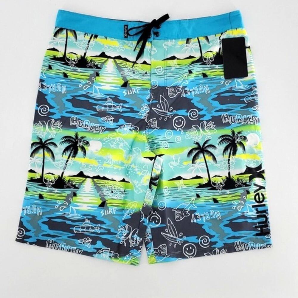 Hurley X Boys Blue Lazer Board Shorts Size 20 / 30" W